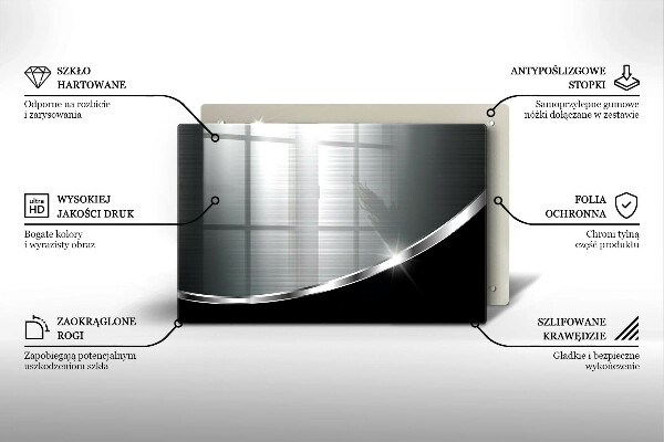Tagliere in vetro temperato Astrazione con metallo
