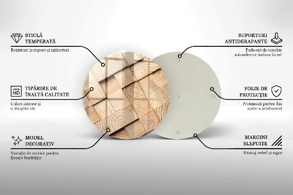Tagliere in vetro Quadrati di legno