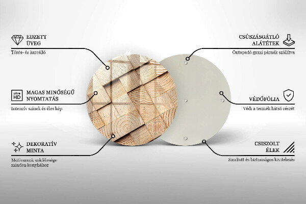Tagliere in vetro Quadrati di legno