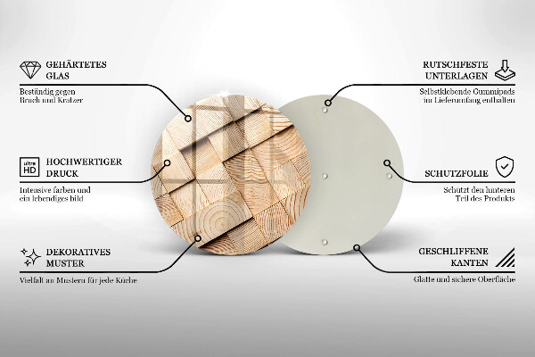 Tagliere in vetro Quadrati di legno