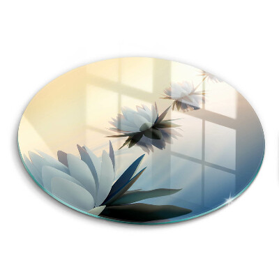 Tagliere in vetro Fiori di giglio sull'acqua