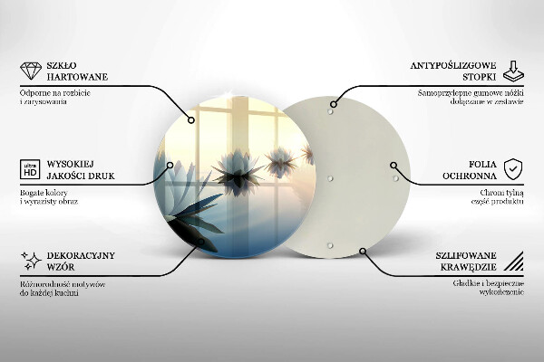 Tagliere in vetro Fiori di giglio sull'acqua