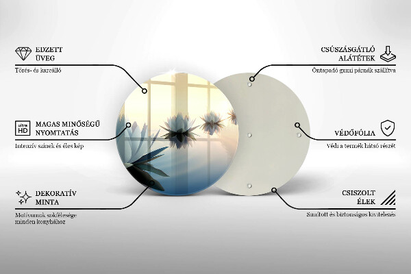 Tagliere in vetro Fiori di giglio sull'acqua