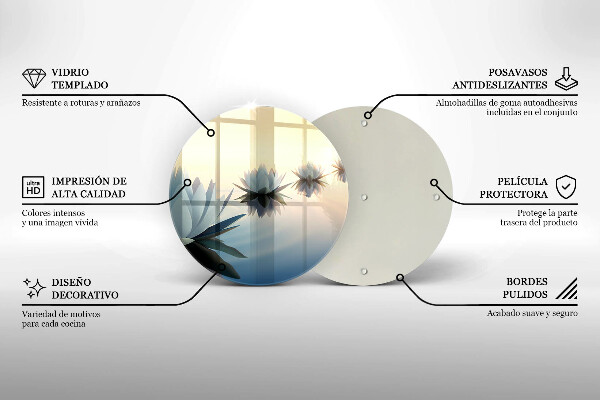 Tagliere in vetro Fiori di giglio sull'acqua