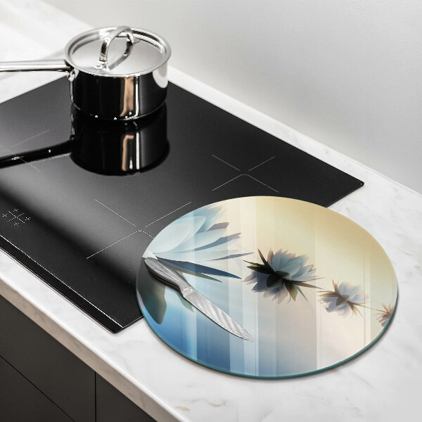 Tagliere in vetro Fiori di giglio sull'acqua