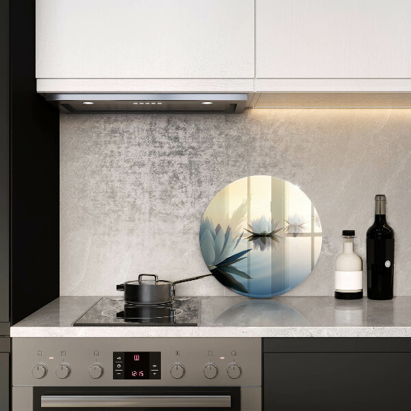 Tagliere in vetro Fiori di giglio sull'acqua