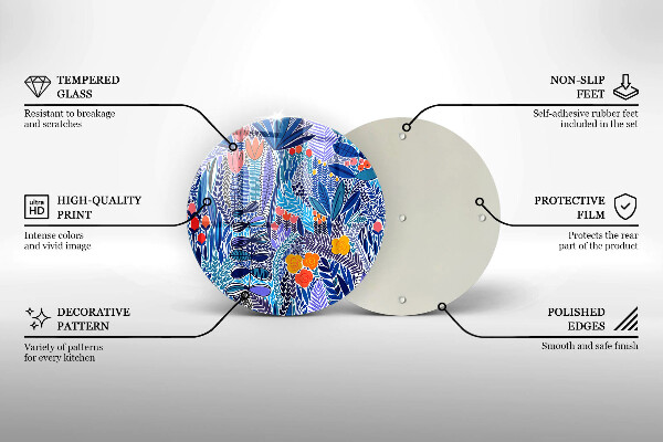 Tagliere in vetro Prato dipinto