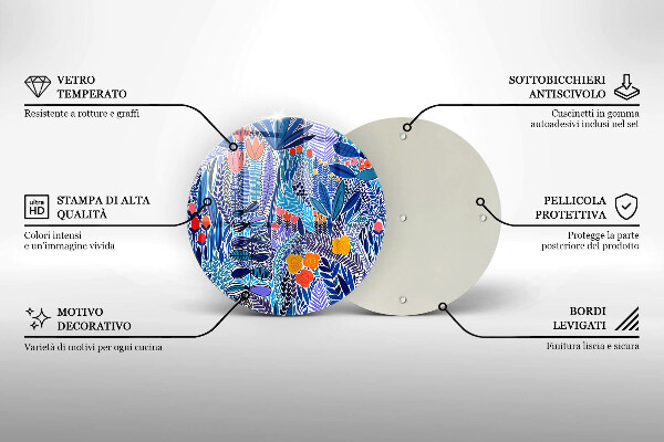 Tagliere in vetro Prato dipinto