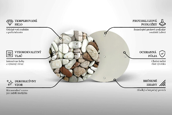 Tagliere in vetro Sfondo di piccole pietre