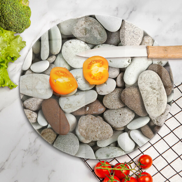 Tagliere in vetro Sfondo di piccole pietre