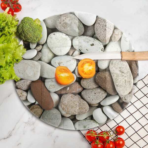 Tagliere in vetro Sfondo di piccole pietre