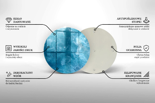 Tagliere in vetro Acqua blu