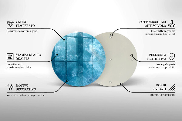 Tagliere in vetro Acqua blu