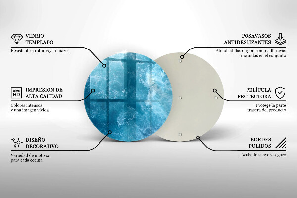 Tagliere in vetro Acqua blu