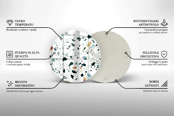 Tagliere in vetro temperato Gres chiaro