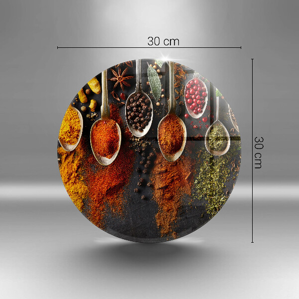 Tagliere in vetro Cucchiai con spezie