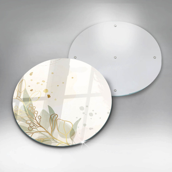 Tagliere in vetro Acquerello e foglie d'oro