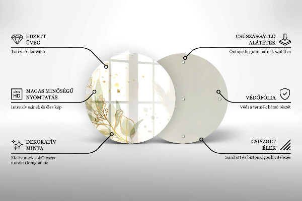 Tagliere in vetro Acquerello e foglie d'oro