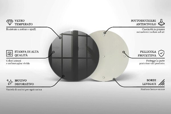 Tagliere in vetro temperato Colore grigio