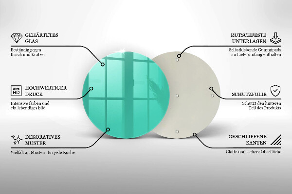 Tagliere in vetro temperato Colore verde