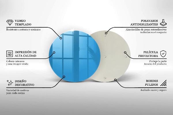 Tagliere in vetro temperato Colore blu