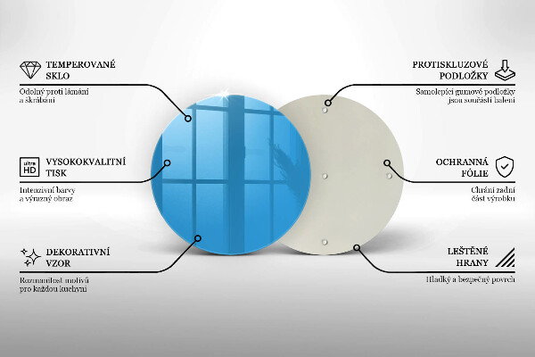 Tagliere in vetro temperato Colore blu