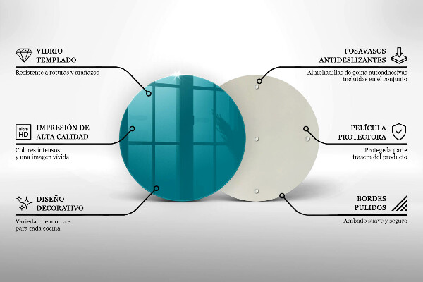 Tagliere in vetro temperato Turchese