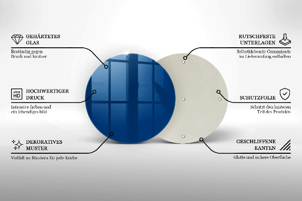 Tagliere in vetro temperato Colore blu