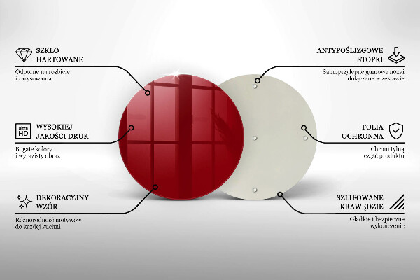 Tagliere in vetro temperato colore rosso