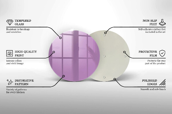 Tagliere in vetro temperato Colore viola