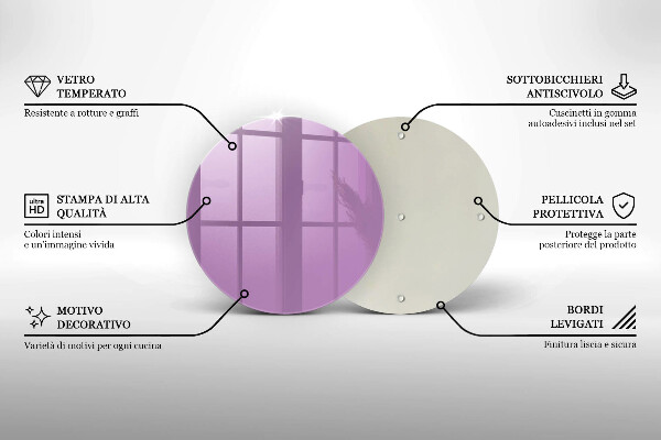 Tagliere in vetro temperato Colore viola