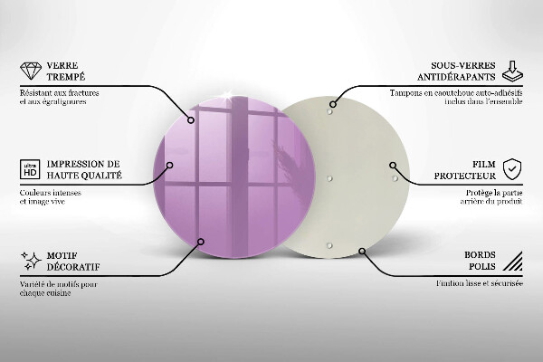 Tagliere in vetro temperato Colore viola
