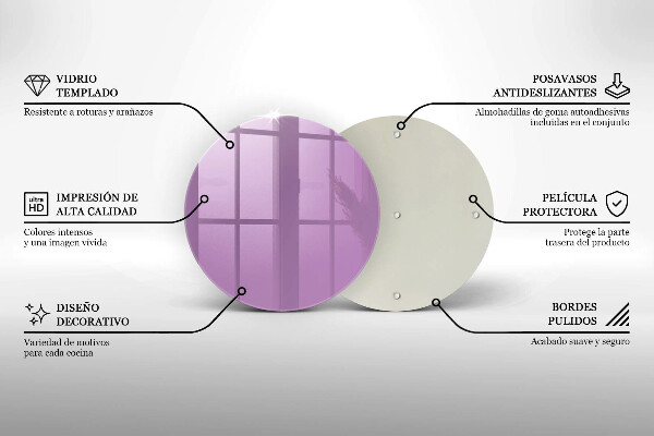 Tagliere in vetro temperato Colore viola