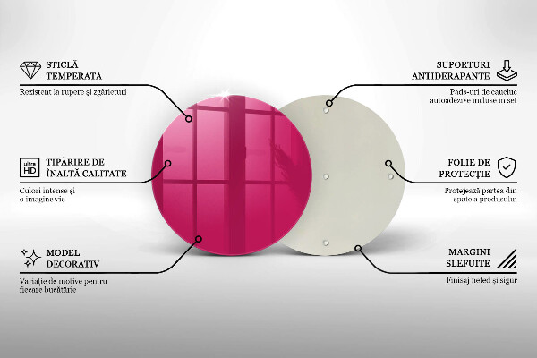 Tagliere in vetro temperato Colore rosa