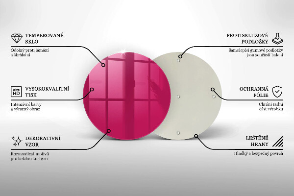 Tagliere in vetro temperato Colore rosa