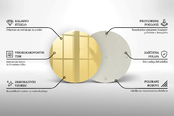 Tagliere in vetro temperato Giallo