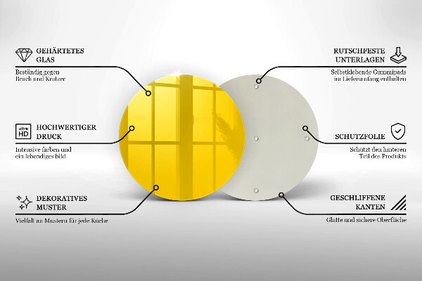 Tagliere in vetro temperato Giallo