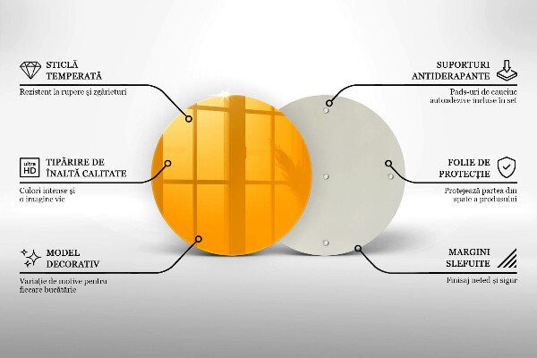 Tagliere in vetro temperato Colore giallo scuro