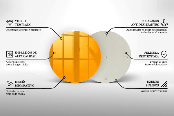 Tagliere in vetro temperato Colore giallo scuro