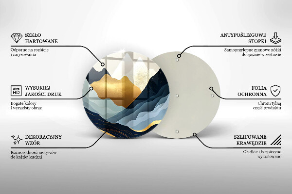 Tagliere in vetro temperato Montagne astratte
