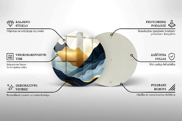Tagliere in vetro temperato Montagne astratte