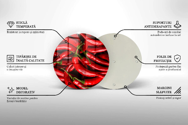 Tagliere in vetro temperato Peperoncini piccanti