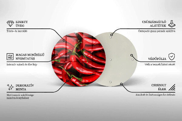 Tagliere in vetro temperato Peperoncini piccanti