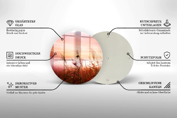 Tagliere in vetro Paesaggio di campi in erba