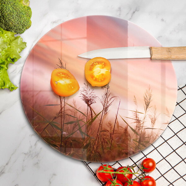 Tagliere in vetro Paesaggio di campi in erba