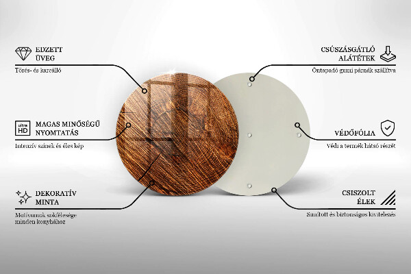 Tagliere in vetro Struttura in legno