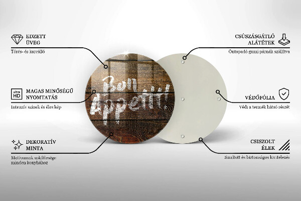 Tagliere in vetro Tabelloni per le iscrizioni Bon appetit