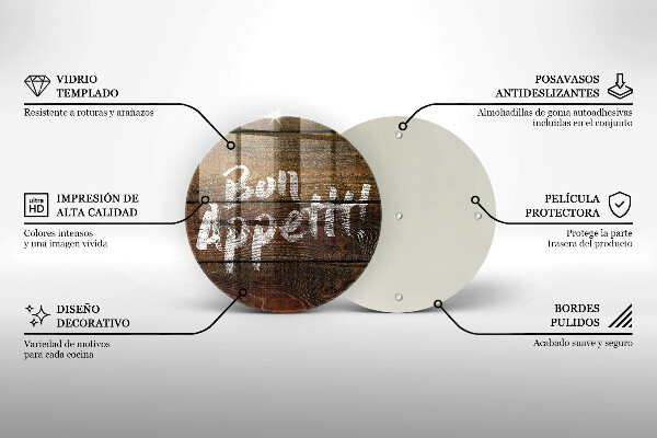 Tagliere in vetro Tabelloni per le iscrizioni Bon appetit