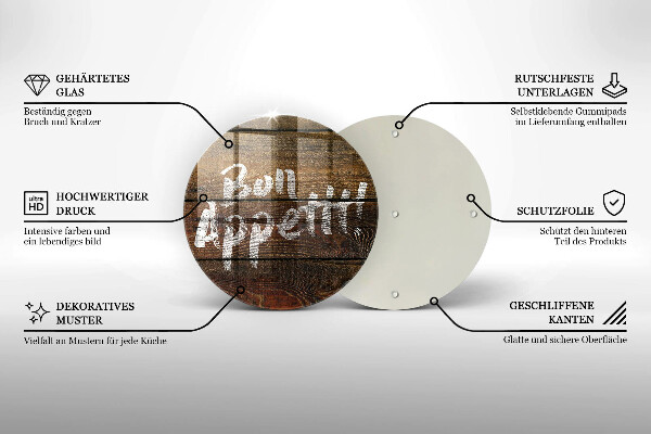 Tagliere in vetro Tabelloni per le iscrizioni Bon appetit