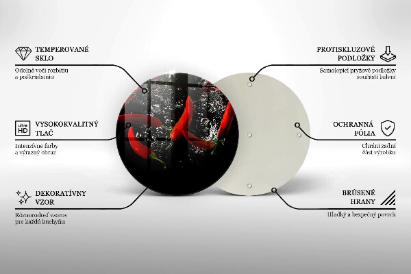 Tagliere in vetro Peperoncini in acqua